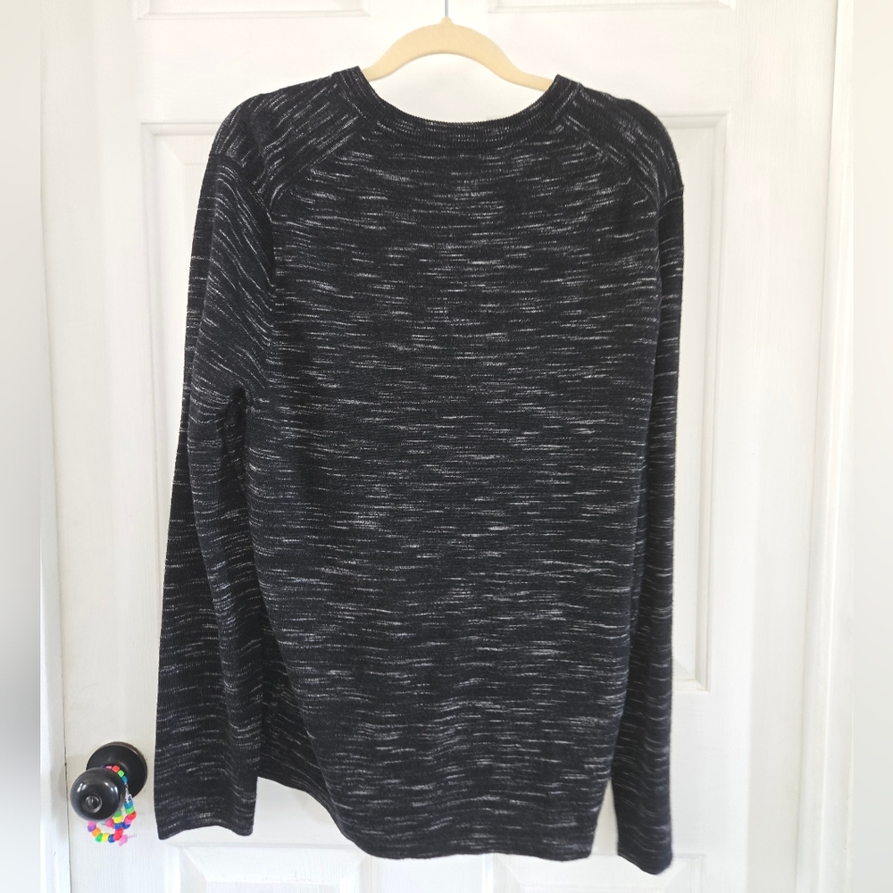 Algo Mens Large Marbled Merino Wool Long Sleeve Crew Neck Sweater - Picture 2 of 6